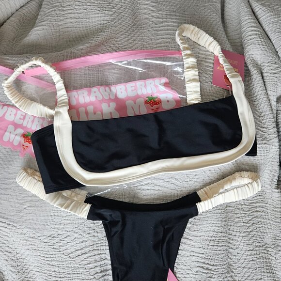 Strawberry Milk Mob Tango Bikini Swimwear Top and Bottom - Picture 2 of 3
